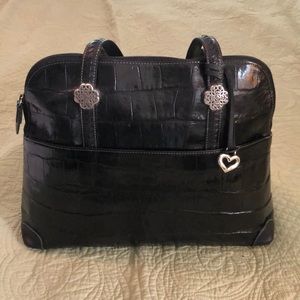 Brighton Black reptile Satchel